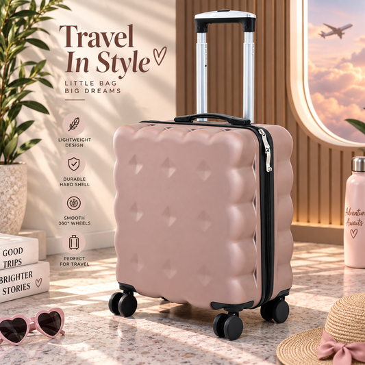“ROAMX 18 Inch Kids Trolley Bag for Girls | Cute Baby Girl Luggage Suitcase | Lightweight Hard Shell 4 Wheel Spinner Travel Bag”