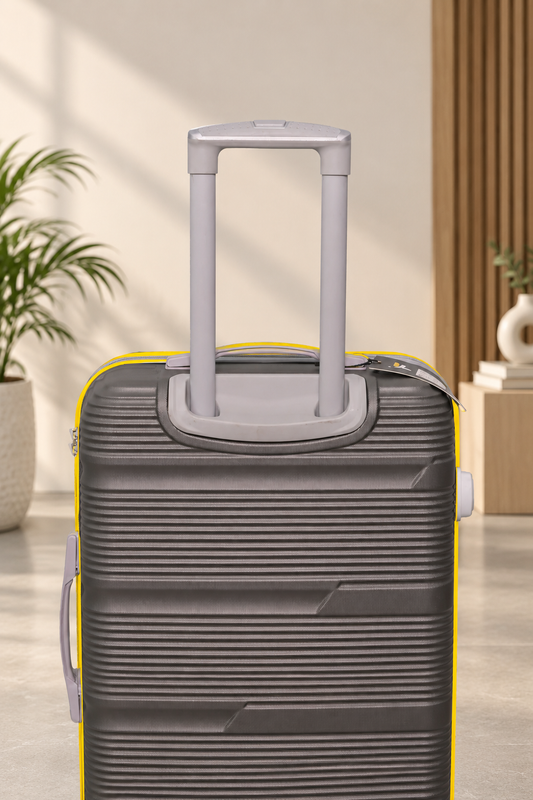 ROAMX 28 Inch Large Trolley Bag | 8 Wheels Spinner Suitcase | Hard Shell Luggage | Check-In Travel Bag | Yellow Binding