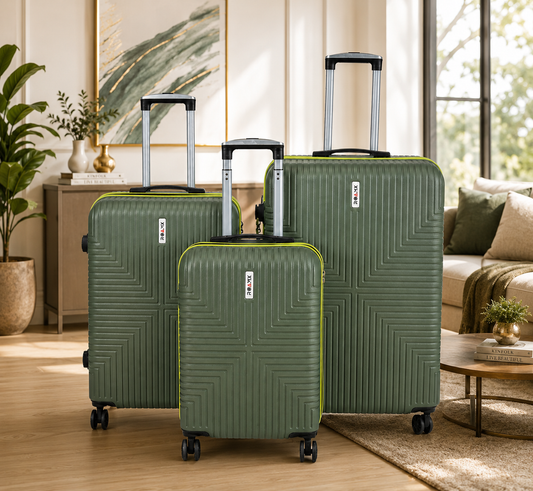 ROAMX Premium Set of 3 Hardshell Trolley Bags 8 Wheels | Cabin, Medium & Large Travel Luggage Set
