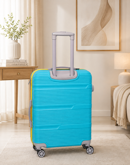 ROAMX 24 Inch Hard Shell Trolley Bag with 8 Spinner Wheels – Premium Turquoise Travel Suitcase
