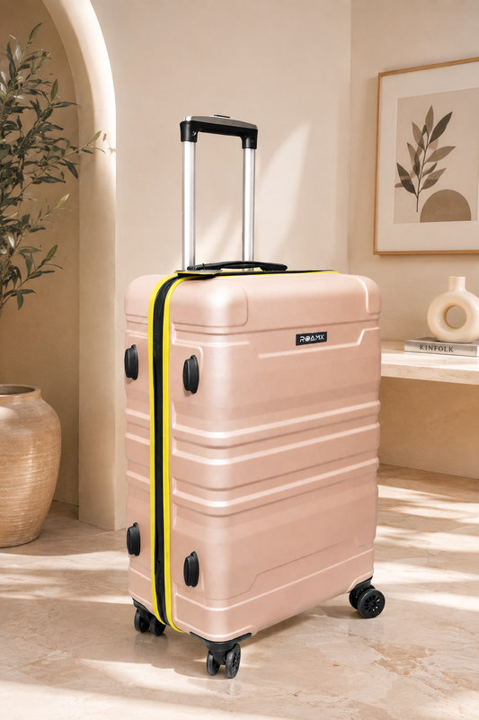 ROAMX Rose Gold Trolley Bag Combo of 3 – 8 Wheels, 360° Spinner Luggage Set