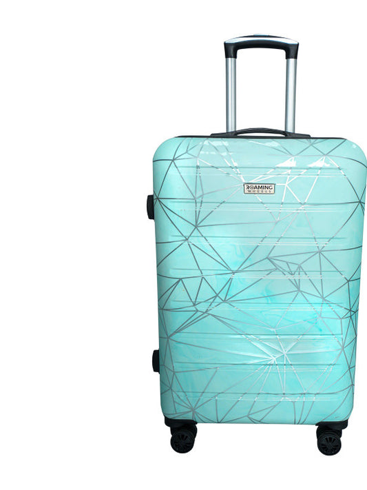 ROAMING WHEELS Printed Hard Sided Medium Trolley Bag