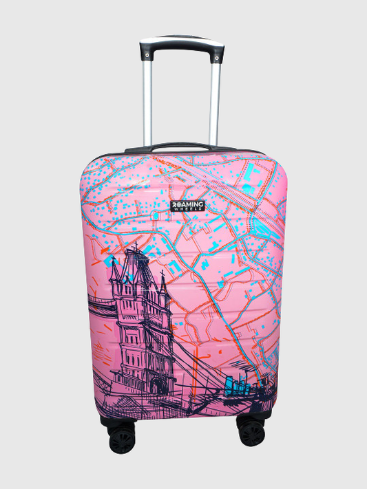 ROAMING WHEELS Printed Hard Sided Cabin Trolley Bag