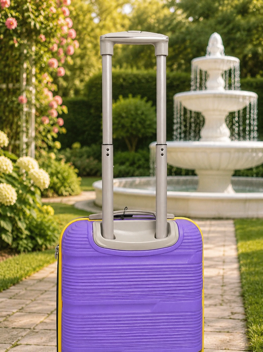 Roamx 20 Inch Purple Trolley Bag | Hard Shell Cabin Suitcase | 8 Wheel Spinner Luggage