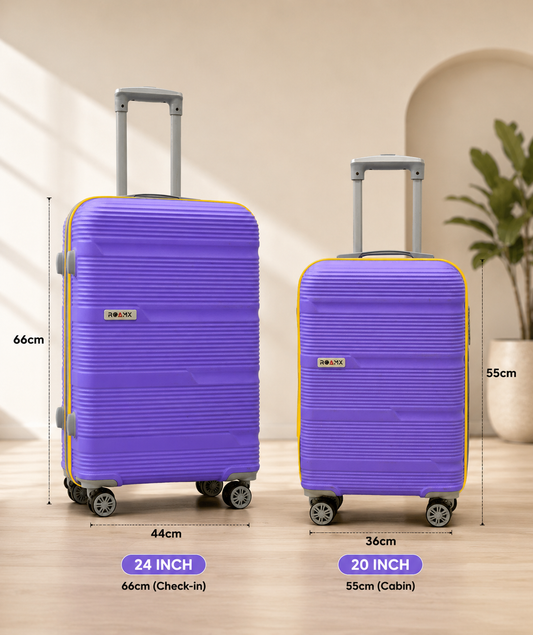 ROAMX 20 & 24 Inch Premium Hard Shell Trolley Bag Set with 8 Wheels